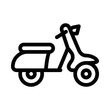 Vintage Scooter binmek işareti illüstrasyon vektör