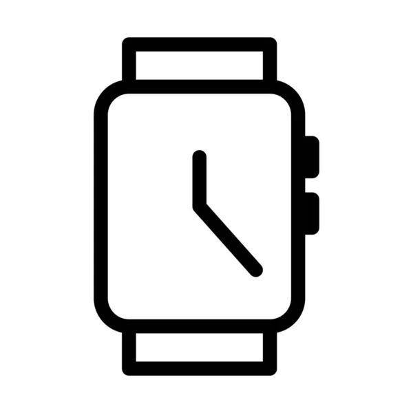 Icono Cara Reloj Cuadrado Ilustración Línea Simple — Vector de stock