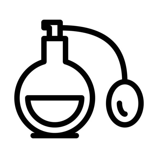 Botella Perfume Retro Ilustración Línea Simple — Vector de stock