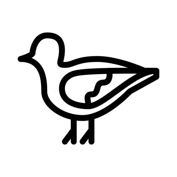 鸽子或鸽子 简单的线条插图 — 图库矢量图片