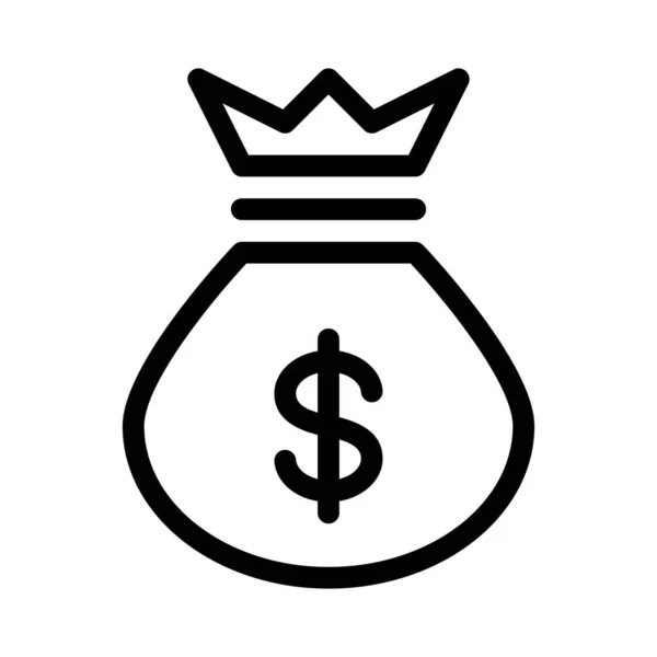 Money Bag Illustration Ligne Simple — Image vectorielle