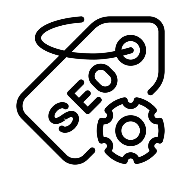 Seo Tag Settings Ilustração Linha Simples — Vetor de Stock