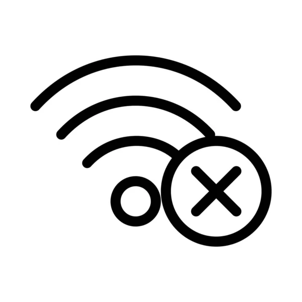 Wifi ネットワークの切断アイコン シンプルなラインの図 — ストックベクタ