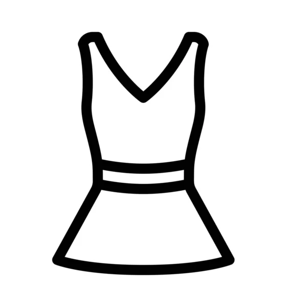 Mini Vestido Ilustração Linha Simples — Vetor de Stock