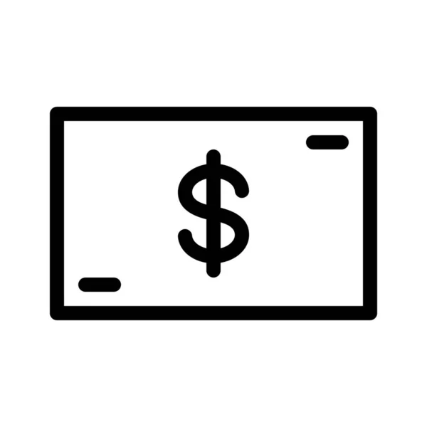 Contant Geld Gift Card Eenvoudige Lijn Illustratie — Stockvector