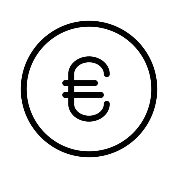 Euro Payment Button Simple Line Illustration — Stock Vector