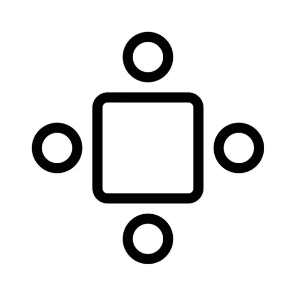 Jídelní Stůl Icon Jednoduché Linie Obrázku — Stockový vektor