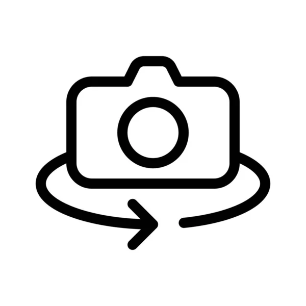 Draaien Switch Camera Eenvoudige Lijn Illustratie — Stockvector
