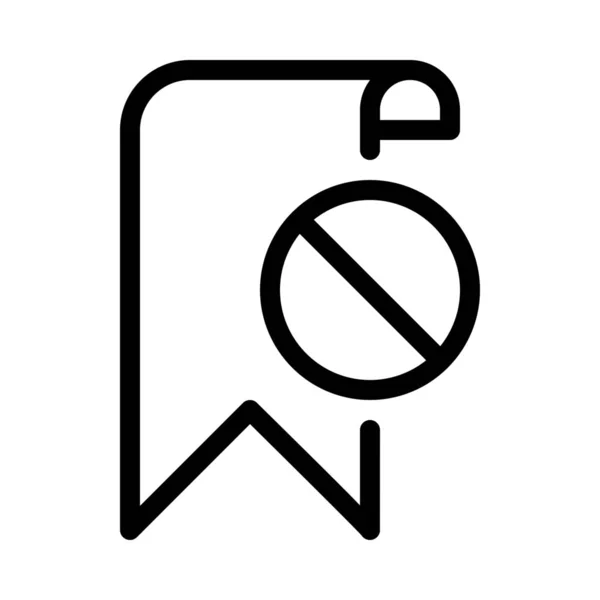 Rejeter Invalide Icône Signet Illustration Ligne Simple — Image vectorielle
