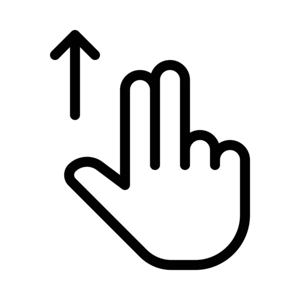 Scroll Gesture Simple Line Illustration — Stock Vector