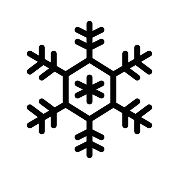 Зимова Сніжинка Візерунок Проста Лінія Ілюстрація — стоковий вектор
