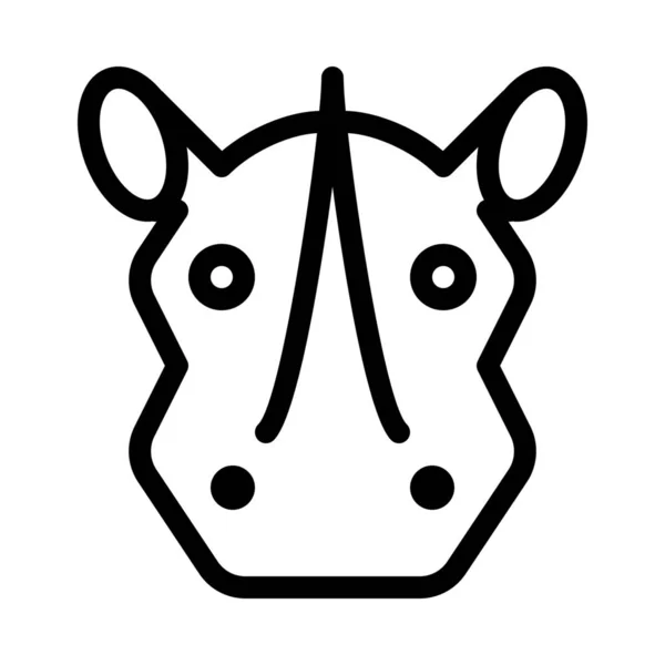 Rhinocéros Rhino Illustration Ligne Simple — Image vectorielle