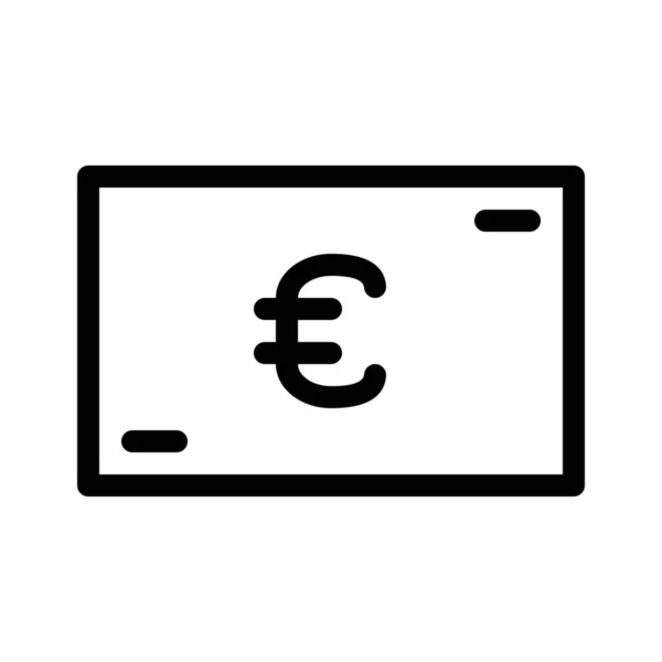 Euro Presentkort Enkel Linje Illustration — Stock vektor