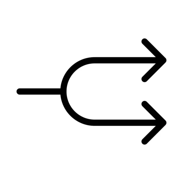 Divergir Com Double Lane Ilustração Vetorial Simples —  Vetores de Stock