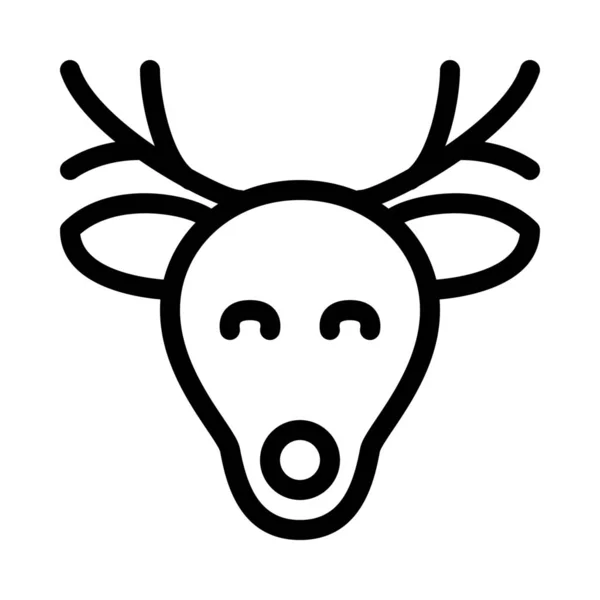 Christmas Reindeer Head Ilustrasi Sederhana - Stok Vektor