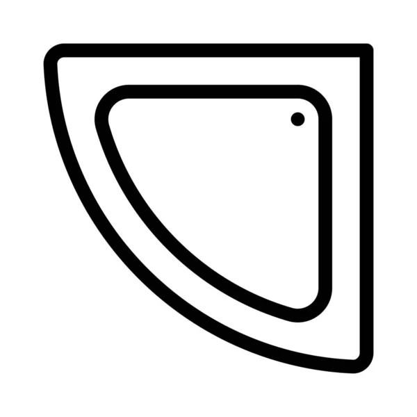 Corner Tub Icon Simple Line Illustration — Stock Vector