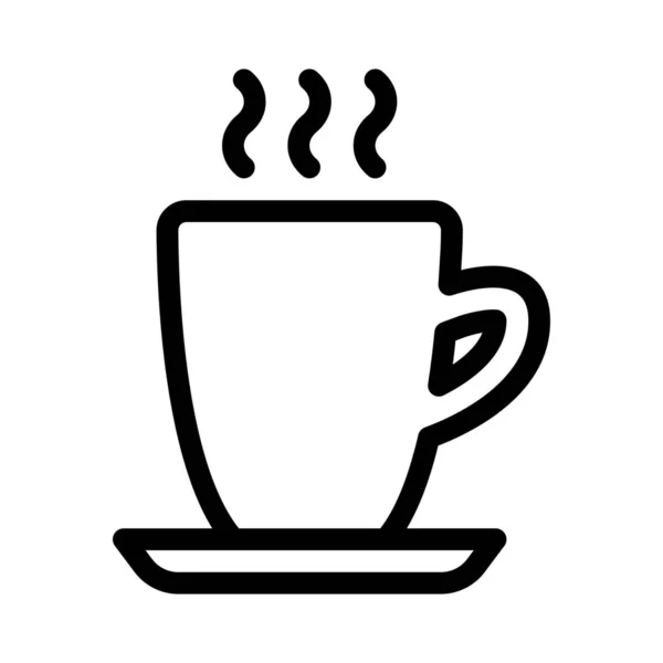 Icona Della Tazza Caffè Semplice Illustrazione Della Linea — Vettoriale Stock