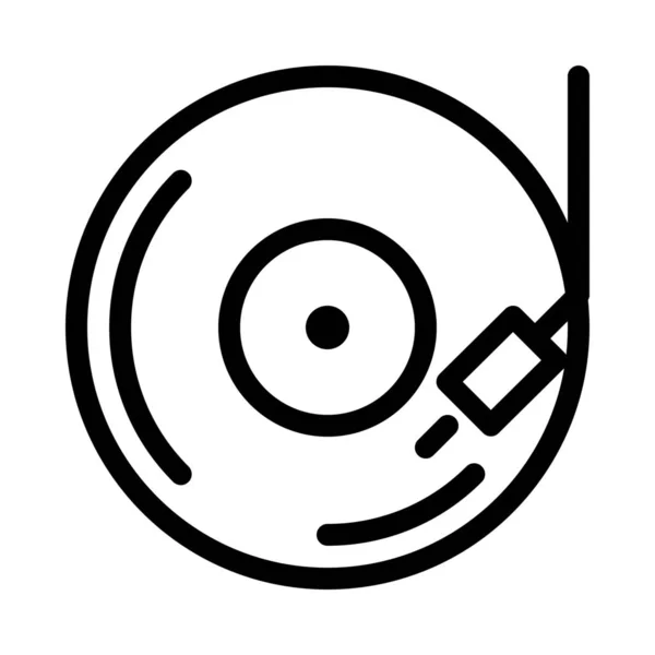 Vinyl Muziek Record Pictogram Geïsoleerd Wit — Stockvector