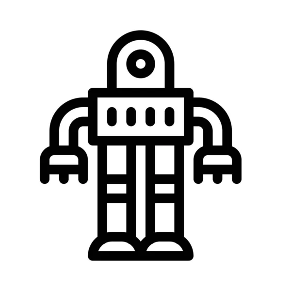 Illustration Ligne Simple Robot — Image vectorielle