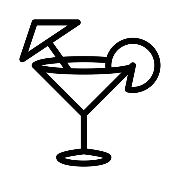 Cocktail Ikon Vektor Illustration — Stock vektor