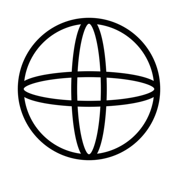 Sphère Icône Forme Boule Illustration Ligne Simple — Image vectorielle