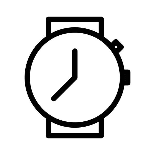 Ronde Horloge Gezicht Pictogram Eenvoudige Lijn Illustratie — Stockvector