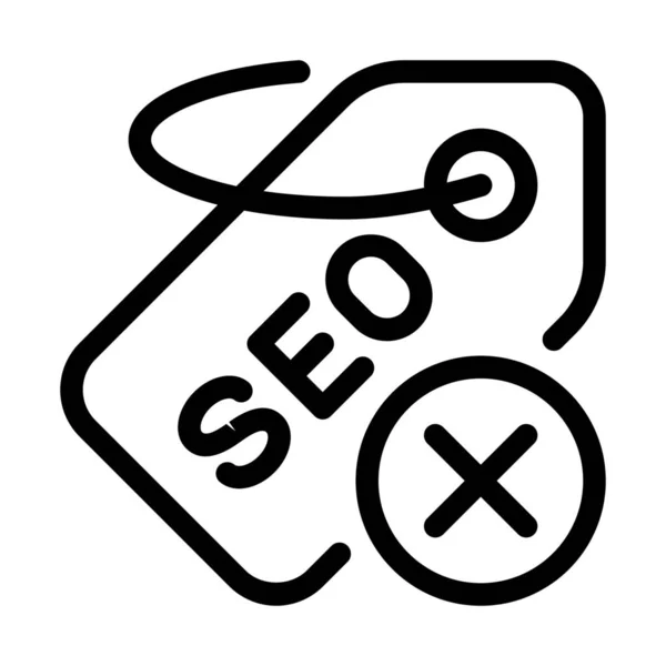 Excluir Ícone Tag Seo Ilustração Linha Simples — Vetor de Stock