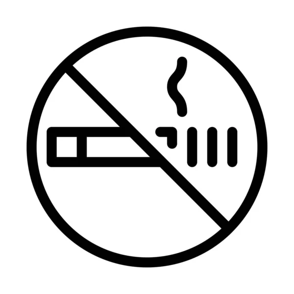 Zone Non Fumeurs Illustration Ligne Simple — Image vectorielle