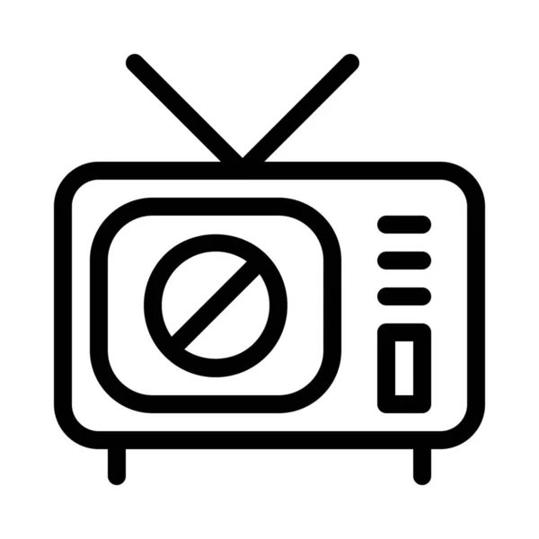 Television Sign Simple Line Illustration — Stock Vector