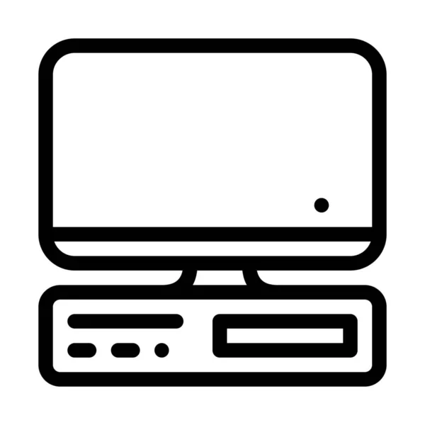 Desktop Computer Setup Teken Vector Illustratie — Stockvector