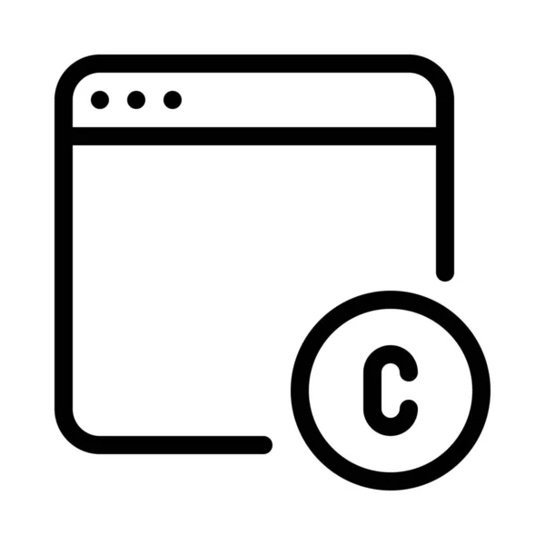 Web Content Copyright Eenvoudige Lijnstijl — Stockvector