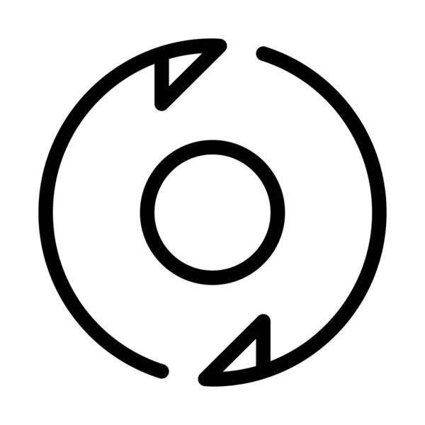 Double Icône Flèches Rotatives Illustration Ligne Simple — Image vectorielle