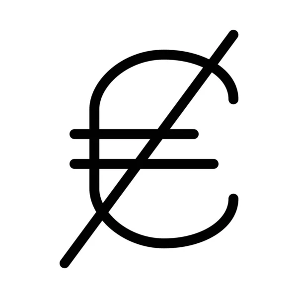 Moneda Euro Bloqueada Ilustración Línea Simple — Vector de stock