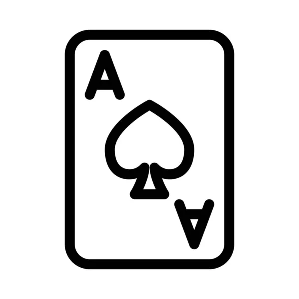 Pik Ace Karte Vektor Design — Stockvektor