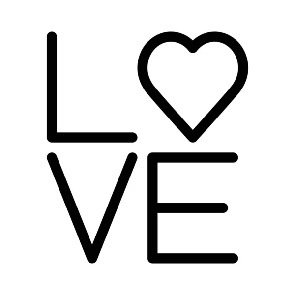 Texto Amor Mensaje Ilustración Vectorial Simple — Vector de stock