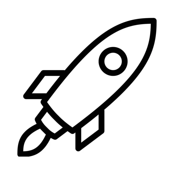 Space Rocket Ícone Lançamento Ilustração Linha Simples — Vetor de Stock