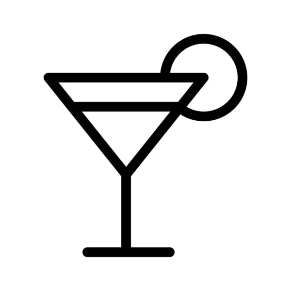 Cocktailglas Mit Zitrone — Stockvektor