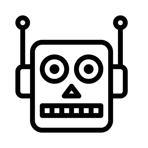 Retro Bot Einfache Zeilenillustration — Stockvektor