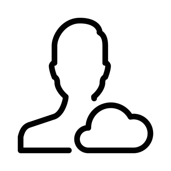 Cloud Profile Simple Line Style — Stock Vector