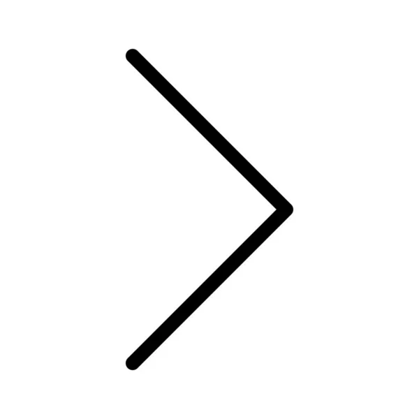 Einzelner Rechter Pfeil Einfache Linienillustration — Stockvektor