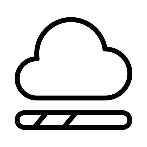 Barra Elaborazione Cloud Semplice Illustrazione Della Linea — Vettoriale Stock