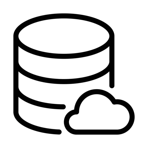 Cloud Server Datenbank Einfache Zeilenillustration — Stockvektor