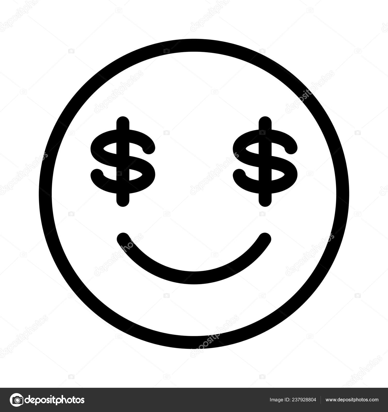 金钱眼睛表情符号简单的线例证图库矢量图©get4net 237928804