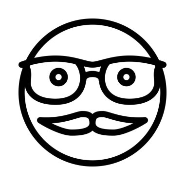 Hypster veya Dandy yüz, basit hat illüstrasyon