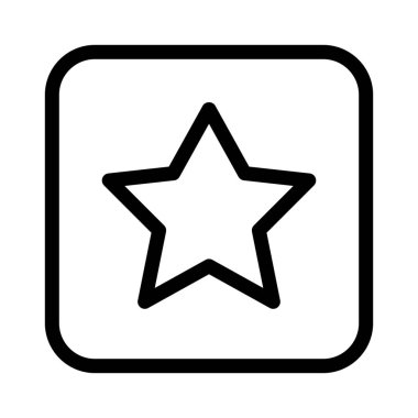 Dikdörtgen yıldız şekli basit hat illüstrasyon