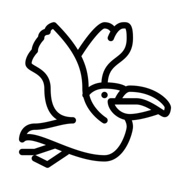 Pelikan tropik kuş basit vektör illüstrasyon işareti