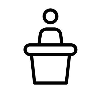 Beyaz arka plan üzerinde izole konuşma ya da ders simgesi 