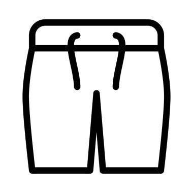 Yüzme kısa elbise, basit hat illüstrasyon