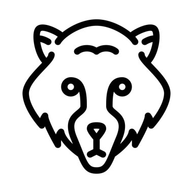 Orman vahşi ayı, basit hat illüstrasyon