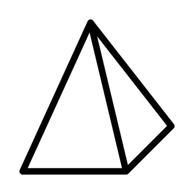 İzometrik piramit şeklinde simgesi, basit hat illüstrasyon